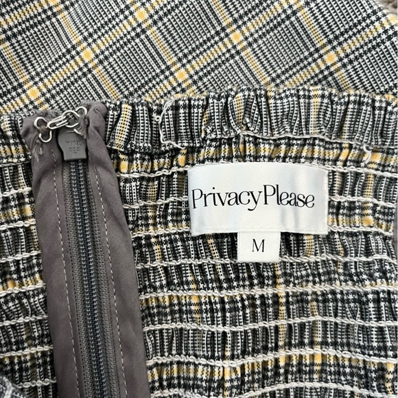 Privacy Please Revolve Strapless Autumn Jumpsuit Black and Yellow Plaid Size M - Picture 9 of 11